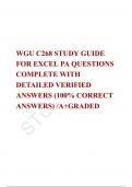 WGU C268 STUDY GUIDE FOR EXCEL PA QUESTIONS COMPLETE WITH DETAILED VERIFIED ANSWERS (100% CORRECT ANSWERS) /A+GRADED