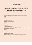 Property Certification Exam AD Banker Questions And Answers 100% Pass