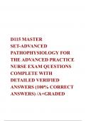 D115 MASTER SET-ADVANCED PATHOPHYSIOLOGY FOR THE ADVANCED PRACTICE NURSE EXAM QUESTIONS COMPLETE WITH DETAILED VERIFIED ANSWERS (100% CORRECT ANSWERS) /A+GRADED