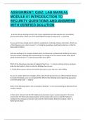 Assignment: Quiz: Lab Manual Module 01 Introduction to Security