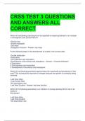 CRSS TEST 3 QUESTIONS AND ANSWERS ALL CORRECT 