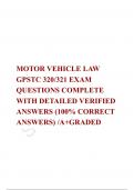   MOTOR VEHICLE LAW GPSTC 320/321 EXAM QUESTIONS COMPLETE WITH DETAILED VERIFIED ANSWERS (100% CORRECT ANSWERS) /A+GRADED