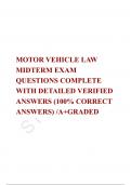 MOTOR VEHICLE LAW MIDTERM EXAM QUESTIONS COMPLETE WITH DETAILED VERIFIED ANSWERS (100% CORRECT ANSWERS) /A+GRADED