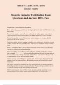 Property Inspector Certification Exam Questions And Answers 100% Pass