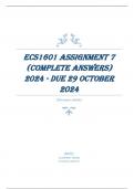 ECS1601 Assignment 7 (COMPLETE ANSWERS) 2024 - DUE 29 October 2024