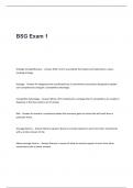 BSG Exam 1 Questions and Answers