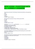 AESC EXAM 1 QUESTIONS WITH ALL CORRECT ANSWERS 