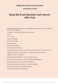 Renal diet Exam Questions And Answers 100% Pass