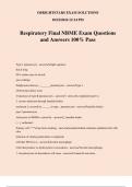 Respiratory Final NBME Exam Questions and Answers 100% Pass