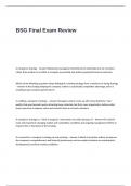 BSG Final Exam Review Questions and Answers