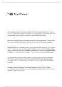 BSG Final Exam Questions and Answers