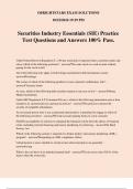 Securities Industry Essentials (SIE) Practice Test Questions and Answers 100% Pass.