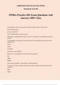 FINRA Practice SIE Exam Questions And Answers 100% Pass