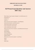 SLP Praxis Exam Questions And Answers 100% Pass