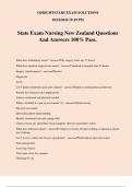 State Exam Nursing New Zealand Questions And Answers 100% Pass.