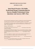 State Board Practice: Life Skills; Professional Image;Communicating for Success; Healthy Professional. Exam Questions And Answers 100% Pass