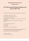 STC SIE Exam Final Practice Questions And Answers 100% Pass