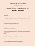 Student Success Exam Questions And Answers 100% Pass