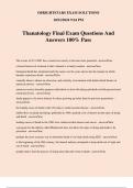 Thanatology Final Exam Questions And Answers 100% Pass