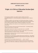 Triple AAA Drivers Education Section Quiz Answers