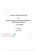 Solution Manual and Test Bank for Behavior Management: Principles and Practices of Positive Behavior Supports 4th Edition by John Wheeler, David Richey, All Chapters 1-12 |Complete Guide A+