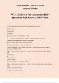 WGU Ed Pysch Pre-Assessment D094 Questions And Answers 100% Pass.