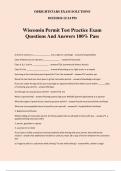 Wisconsin Permit Test Practice Exam Questions And Answers 100% Pass