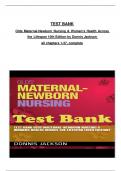 TEST BANK  for Olds Maternal-Newborn Nursing & Women’s Health Across the Lifespan 10th Edition by Donnis Jackson  all chapters 1-37, complete, ISBN:9780134624723