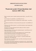 Wastewater grade 2 Exam Questions And Answers 100% Pass.