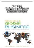 TEST BANK for Introduction to global business 2nd edition by Julian Gaspar all chapters 1-15 complete, ISBN:9781305501188