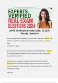 SAPPC Certification Study Guide/ 93 Q&A/ Already Graded A+ 