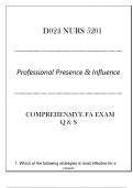 (NLM)D024 NURS 5201 (Professional Presence & Influence) Comprehensive FA Exam Q & S 2024.