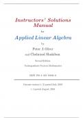 Instructors’ Solutions Manual for Applied Linear Algebra 2nd Edition By Peter J.Olver and Chehrzad Shakiban (All Chapters) Complete Guide A+