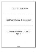 (NI)D223 NURS 2650 (Healthcare Policy & Economics) Comprehensive OA Exam Q & S 2024.