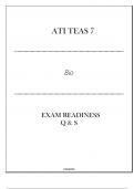 ATI TEAS 7 Science (Bio) Exam Readiness Q & S 2024.