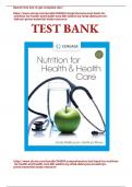 Nutrition for Health and Health Care 8th Edition By DeBruyne TEST BANK