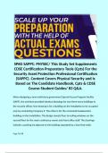 SPēD SAPPC: PHYSEC/ This Study Set Supplements CDSE Certification Preparatory Tools (Cpts) For the Security Asset Protection Professional Certification (SAPPC). Content Covers Physical Security and Is Based on The Candidate Handbook, Cpts & CDSE Course St