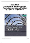 TEST BANK for Psychological Testing Principles, Applications and Issues, 9th edition by Kaplan all chapters 1-20 complete, ISBN: 9781337098137