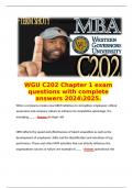   WGU C202 Chapter 1 exam questions with complete answers 20242025. When a company creates new HRM initiatives to strengthen employees' ethical awareness and company culture to enhance its competitive advantage, if is managing ___. - Answer