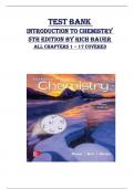 Test Bank for  Introduction to Chemistry  5th Edition by Rich Bauer  All Chapters 1 – 17 covered, ISBN:  9781259911149