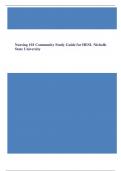 Nursing 101 Community Study Guide for HESI- Nicholls State University