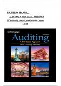 Solution Manual For Auditing: A Risk Based-Approach 12th Edition by Zehms & Rittenberg, All Chapters 1 to 15 complete Verified editon 