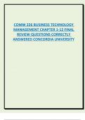 COMM 226 BUSINESS TECHNOLOGY  MANAGEMENT CHAPTER 1-12 FINAL  REVIEW QUESTIONS CORRECTLY  ANSWERED CONCORDIA UNIVERSITY