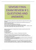 SEM580 FINAL EXAM REVIEW # 1 QUESTIONS AND ANSWERS