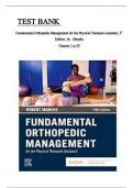 Test Bank for Fundamental Orthopedic Management for the Physical Therapist Assistant 5th Edition by Robert Manske,  All Chapters 1 to 29 complete Verified editon ISBN:9780323661720