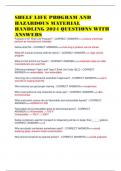 SHELF LIFE PROGRAM AND HAZARDOUS MATERIAL HANDLING 2024 QUESTIONS WITH ANSWERS