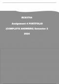 ECS3704 Assignment 4 PORTFOLIO (COMPLETE ANSWERS) Semester 2 2024  Course Public Economics (ECS3704) | Institution University Of South Africa (Unisa)| Book Public Economics