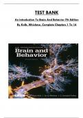 Test Bank For Introduction To Brain And Behavior 7th Edition By Kolb, Whishaw, Consists Of 16 Complete Chapters, ISBN: 978-1319498566