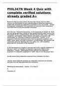 PHIL347N Week 4 Quiz with complete verified solutions already graded A+.