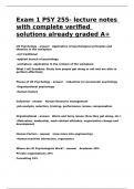 Exam 1 PSY 255- lecture notes with complete verified solutions already graded A+.